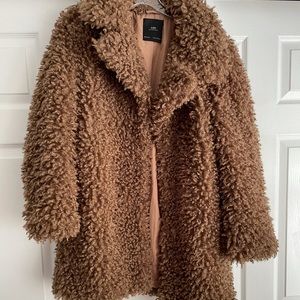 Zara brown teddy coat